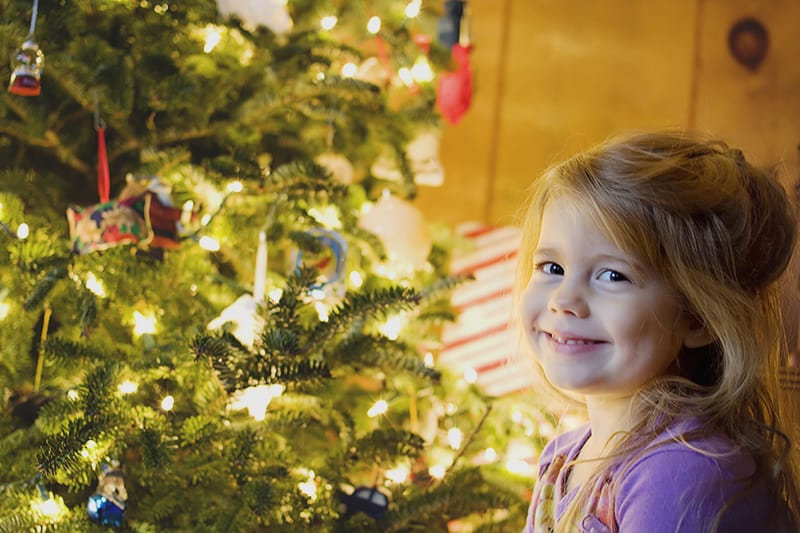 Peyton at the Christmas Tree