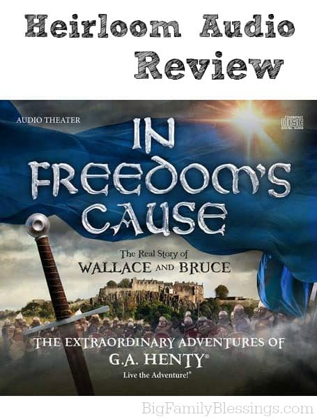 In Freedom's Cause is the real story of William Wallace and Robert the Bruce. Written by G. A. Henty and adapted for audio dramatization, this story will have your entire family on the edge of their seats. I suggest listening for the first time on a long car ride. Because I guarantee you that you won't be able to get out of your car for the entire 2.5 hours!