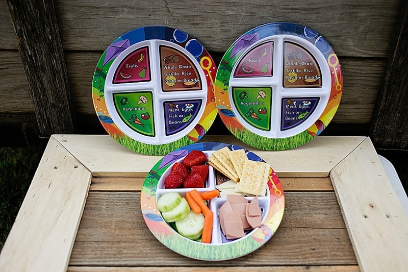 Healthy Eating Starts with MyPlate from Fresh Baby. This fun colorful plate makes serving a balanced meal to your toddler or preschooler a breeze. Great for my picky eater! Enter to win your own MyPlate set and Apron!