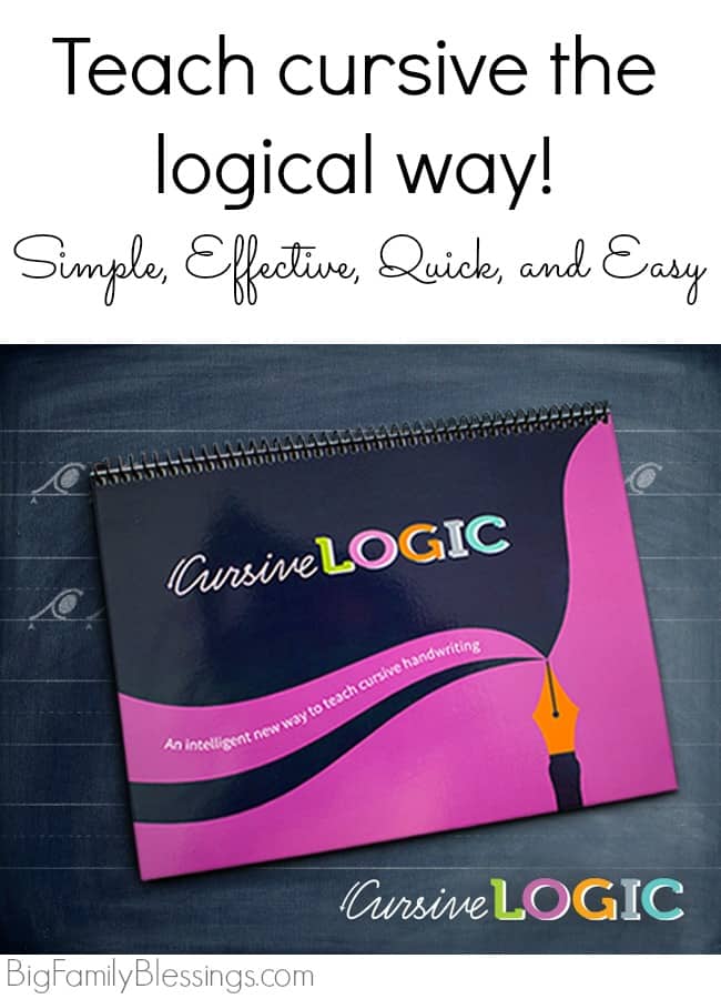 Teach Cursive the Logical Way: simple, effective, quick and easy. A homeschool cursive curriculum review by Big Family Blessings