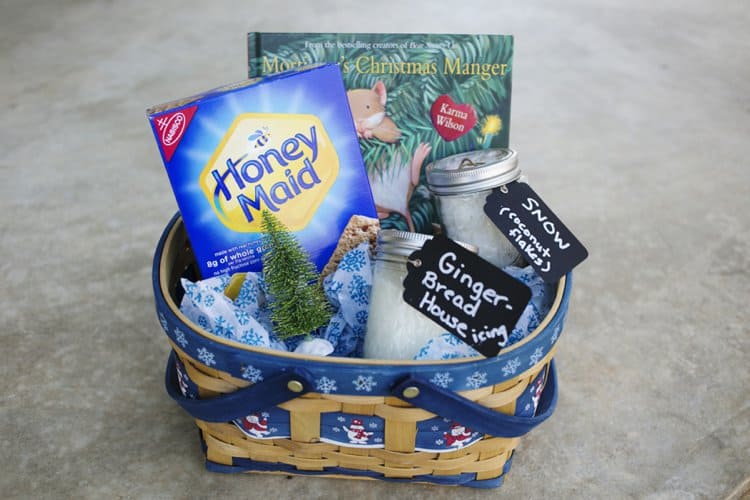 DIY Gingerbread house gift basket