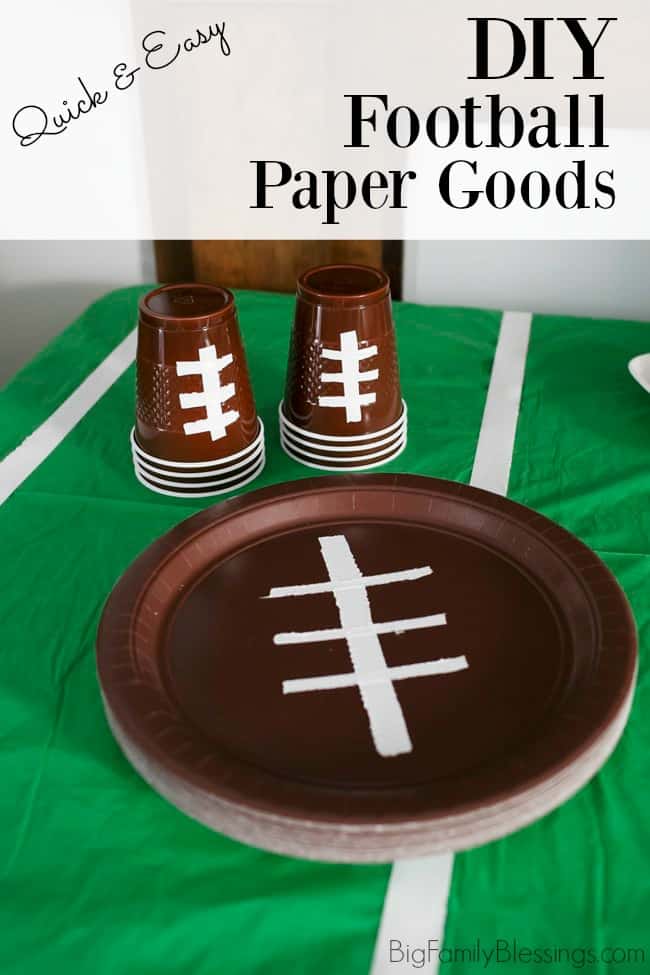 Easy DIY Football Paper Goods for Game Day Table Decor