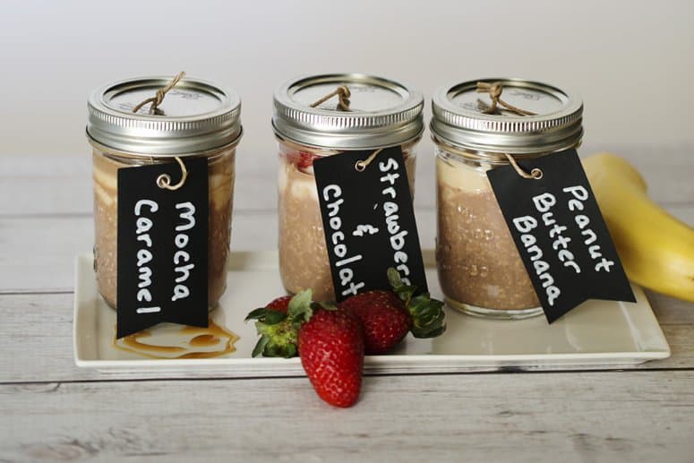 3 variations of Chocolate Overnight Oats