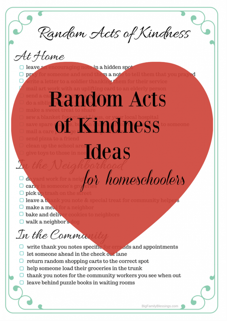Random Acts of Kindness for Homeschoolers