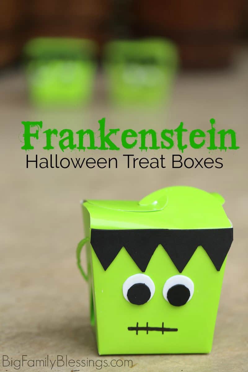 DIY Frankenstein Halloween Treat Box great for party favors or BOO'ing
