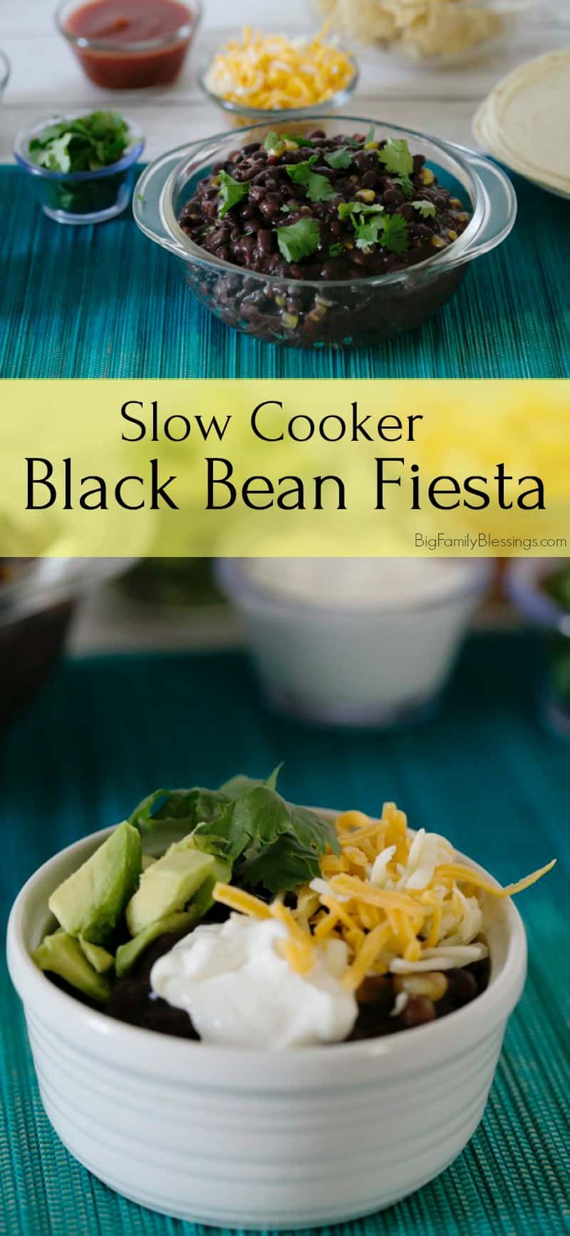 Slow Cooker Black Beans. Delicious and easy! Enjoy alone, or as part of a taco fixings station. 