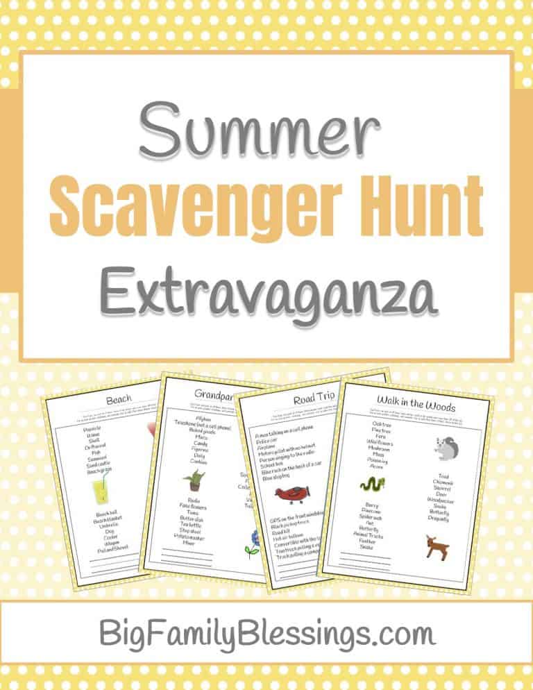 Free Summer Scavenger Hunt Printable Pack Big Family Blessings