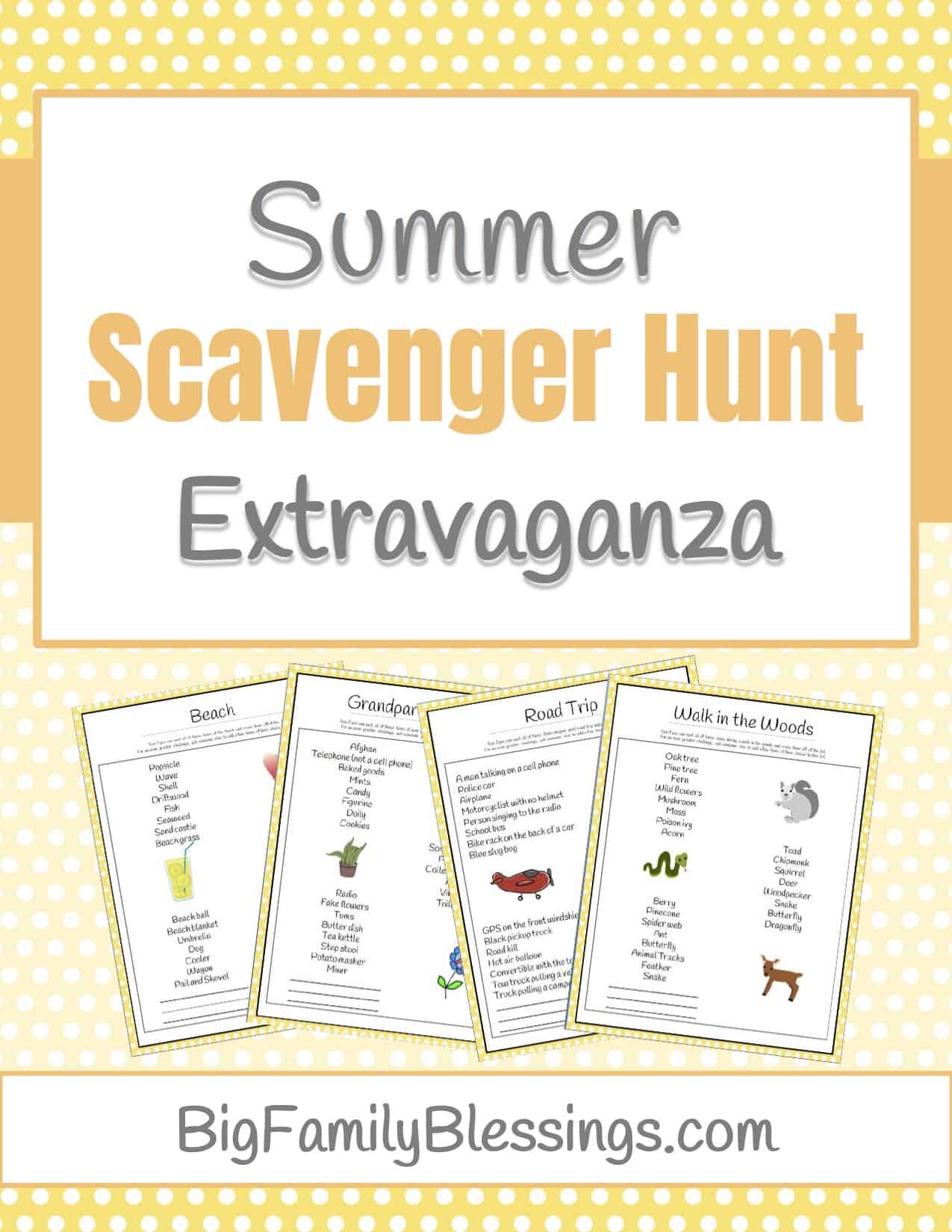 Free Summer Scavenger Hunt Printable Pack