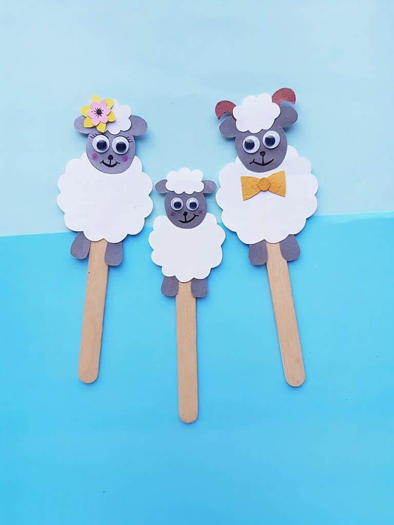 Sheep Craft: DIY Popsicle Stick Puppets - Big Family Blessings