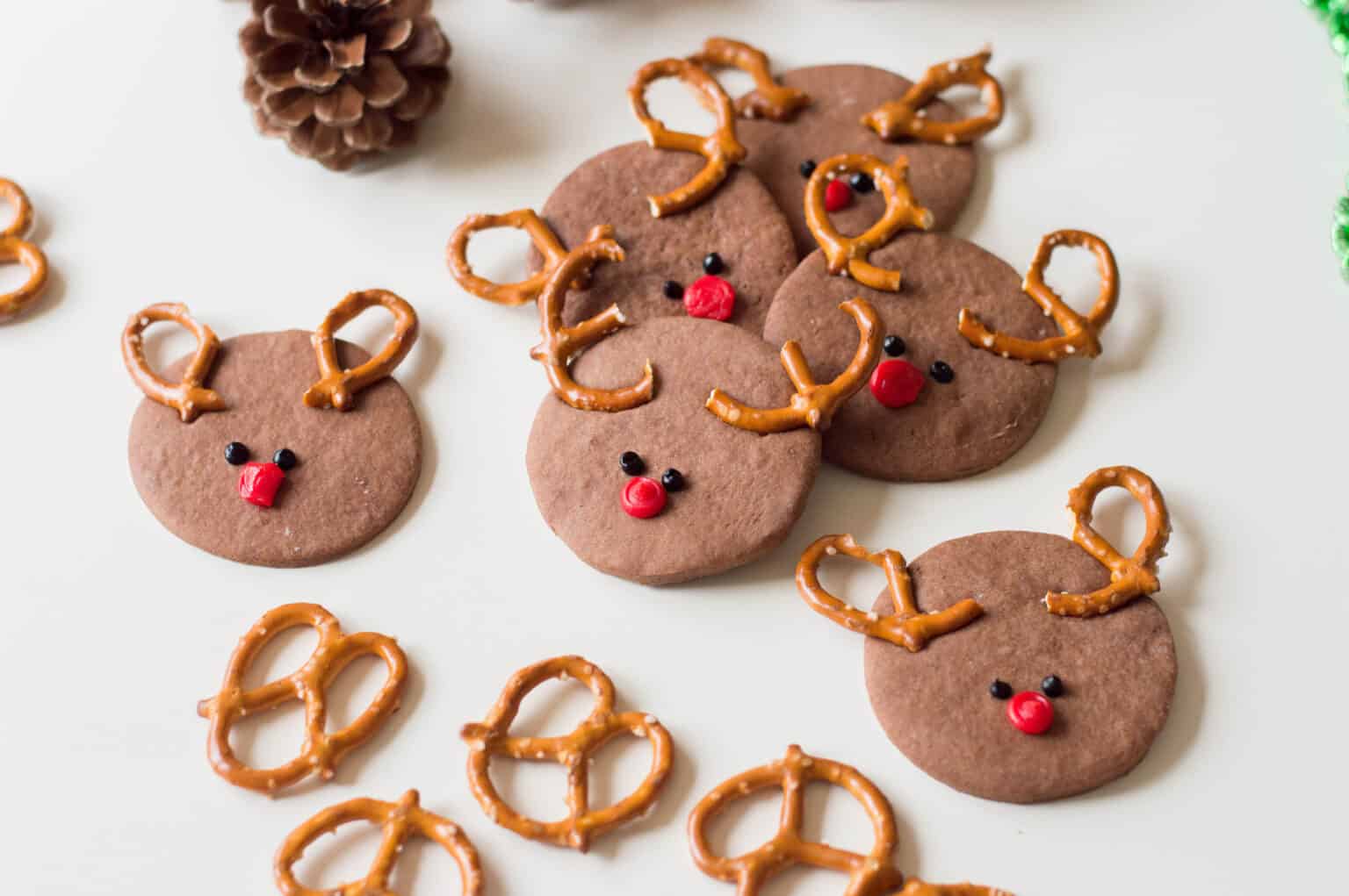 Chocolate Rudolph Sugar Cookies - Big Family Blessings
