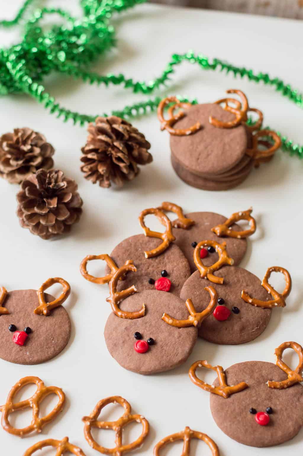 Chocolate Rudolph Sugar Cookies