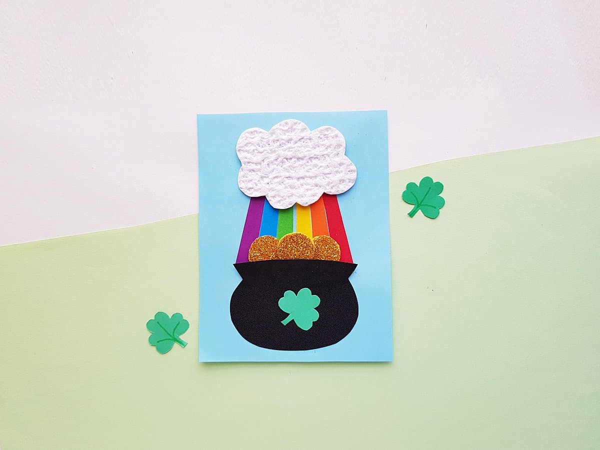 Patrick's Day Card for Kids Cool Kid Pot of Gold Coins Juvenile St