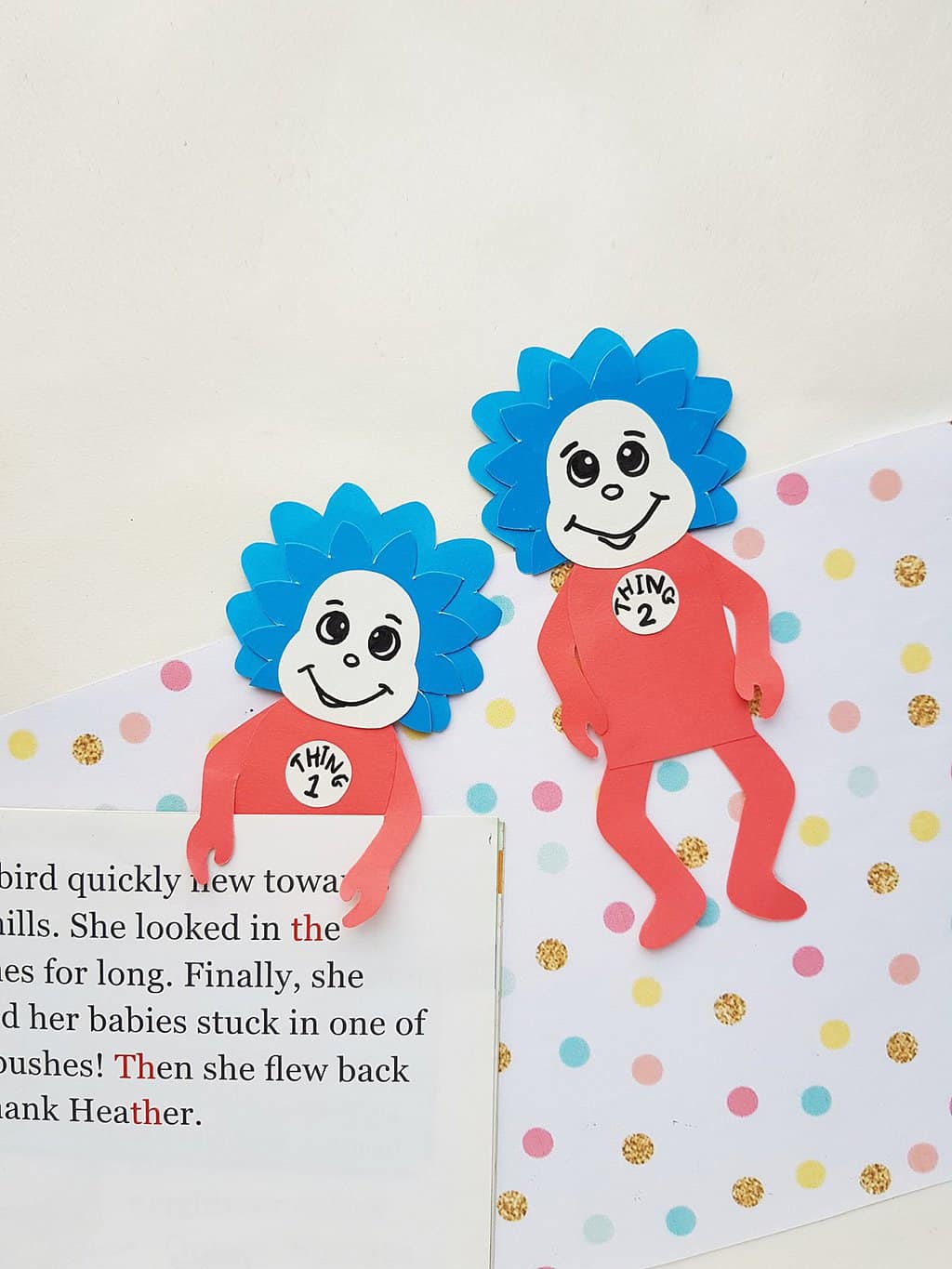 Dr. Seuss Bookmark – Thing 1 & Thing 2 Craft