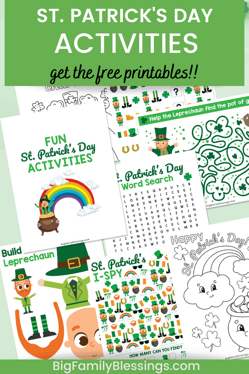 Free Printable St. Patrick's Day Activities for Kids - Big Family Blessings