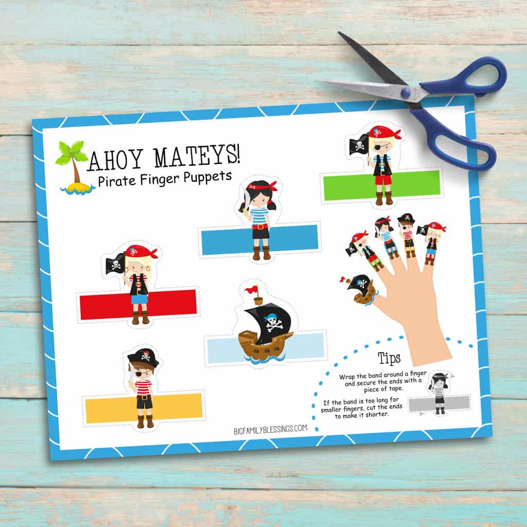 Printable Pirate Finger Puppets