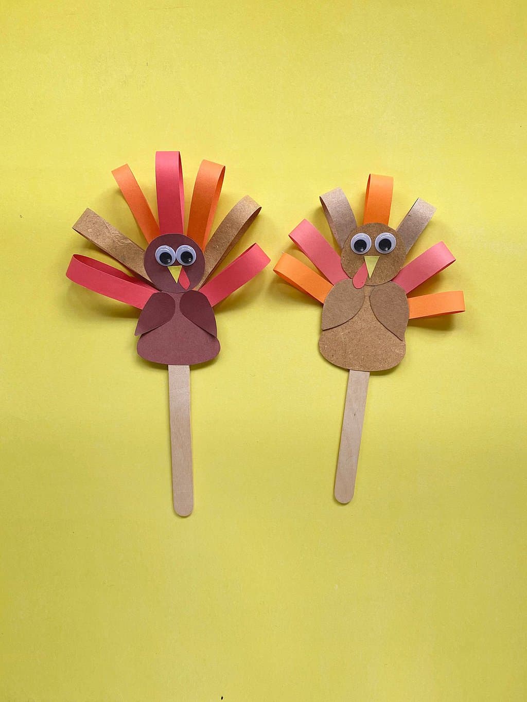 Turkey Popsicle Stick Puppet - Big Family Blessings