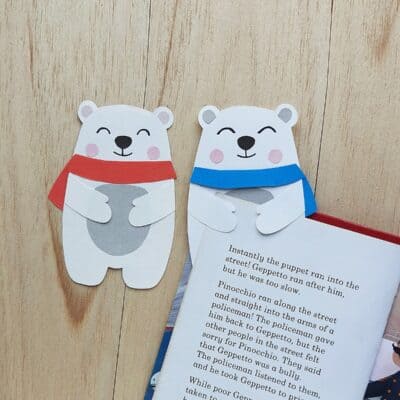 DIY Polar Bear Hug Bookmarks