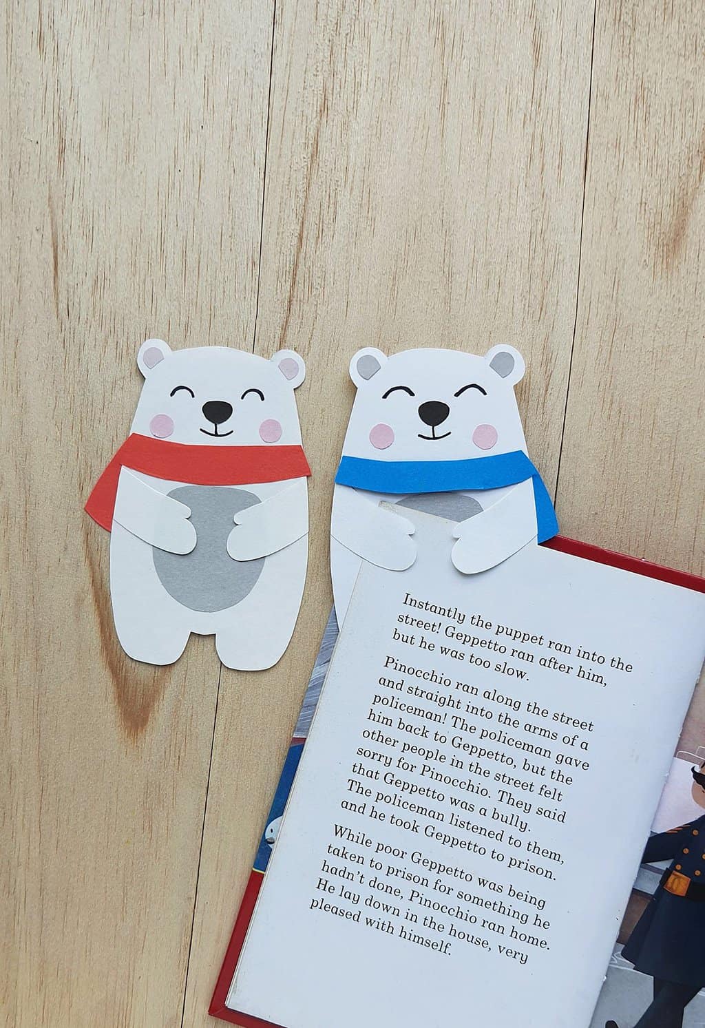 DIY Polar Bear Hug Bookmarks