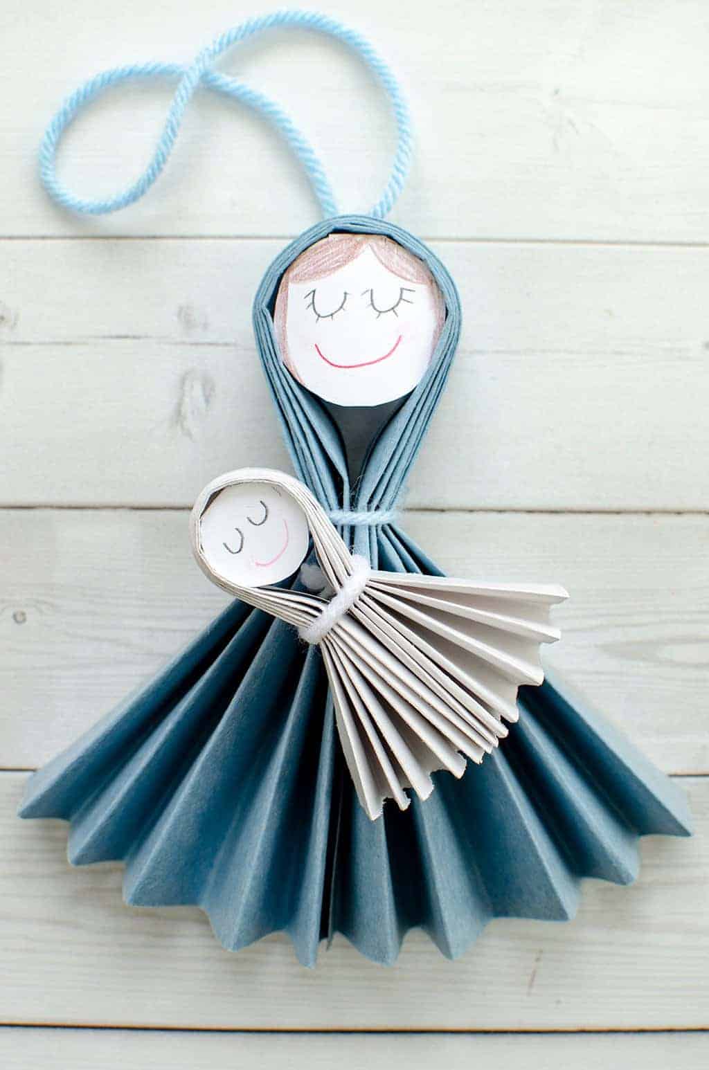 Mary and Baby Jesus Christmas Ornament Craft