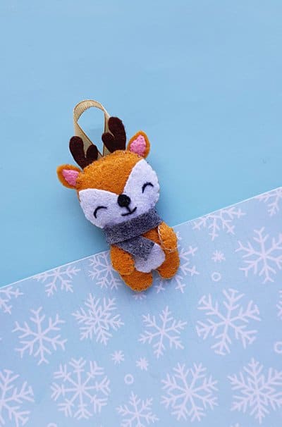 DIY Felt Reindeer Ornament Craft