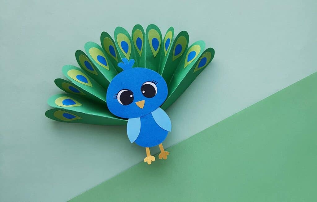 paper fan peacock craft
