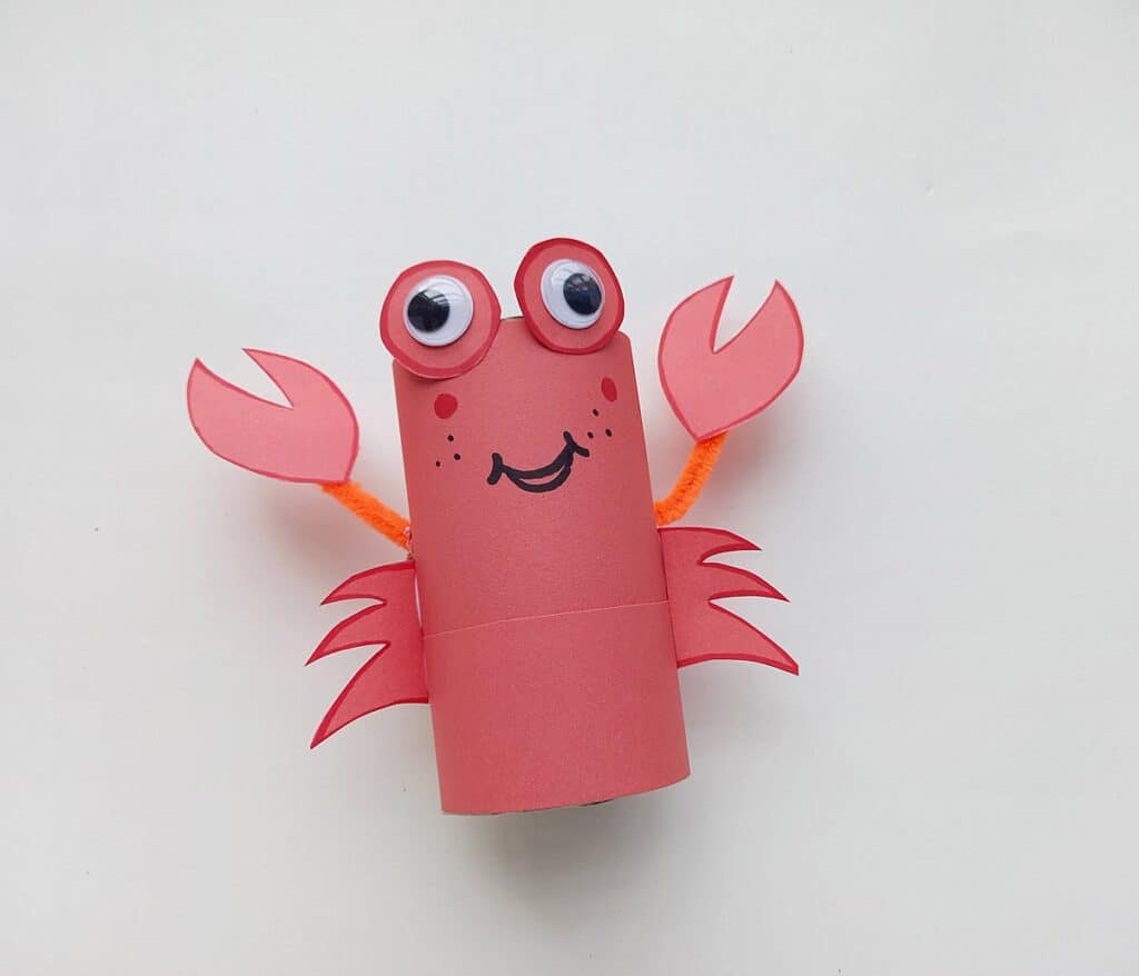 how to make a toilet paper roll crab craft

