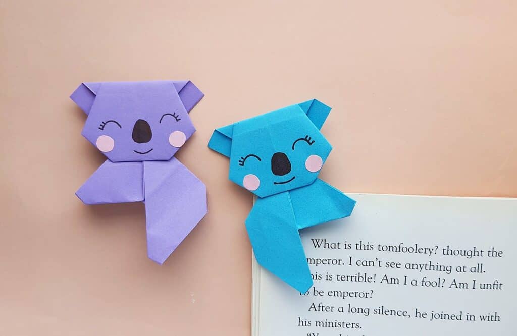 origami koala bookmark craft