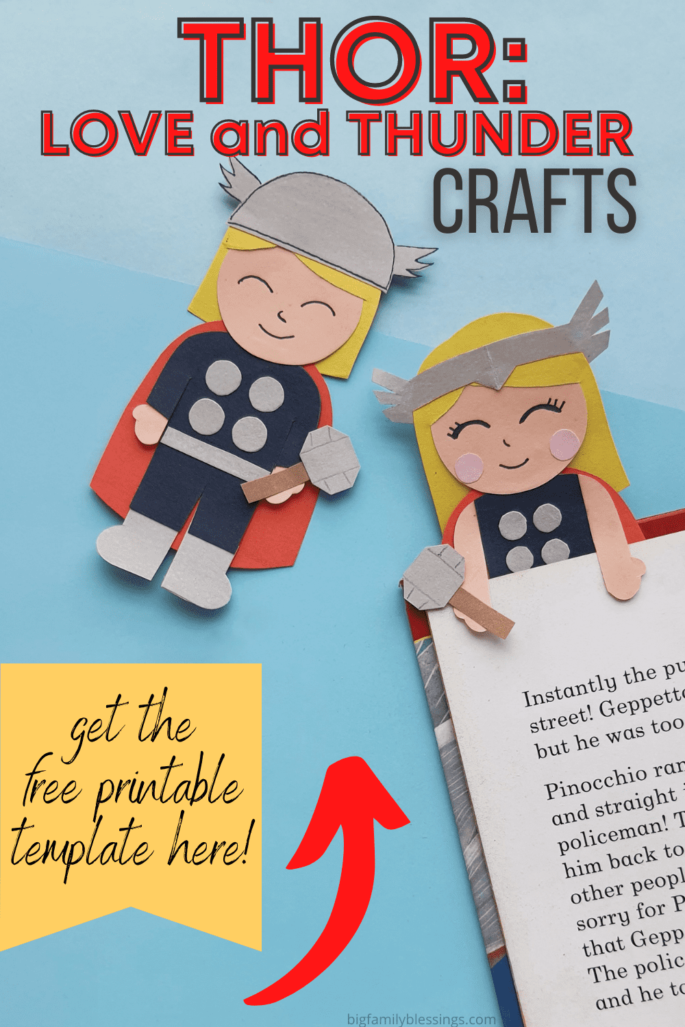 Simple Thor Craft Thor Bookmark Craft - Big Family Blessings