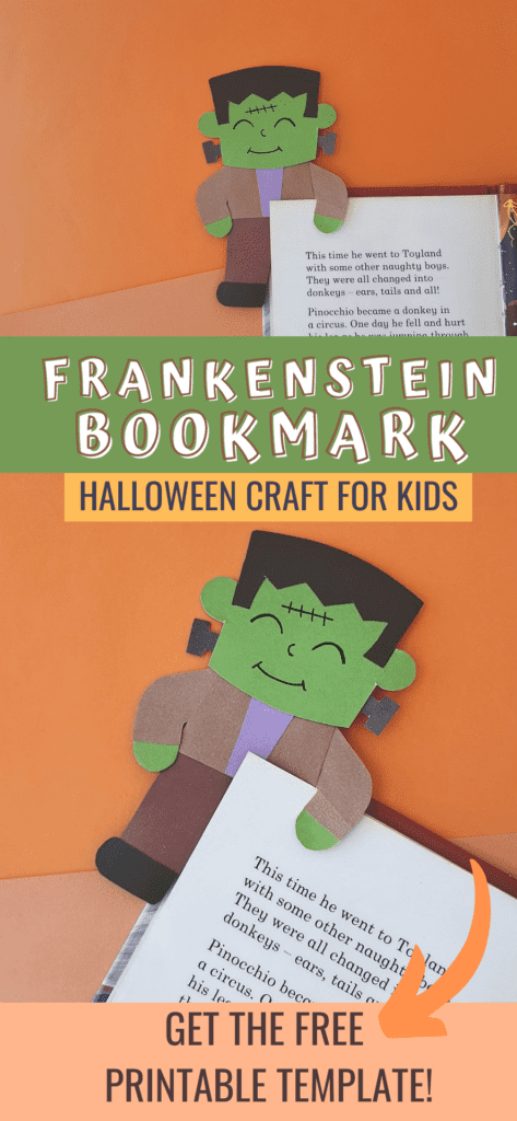 frankenstein craft halloween bookmark