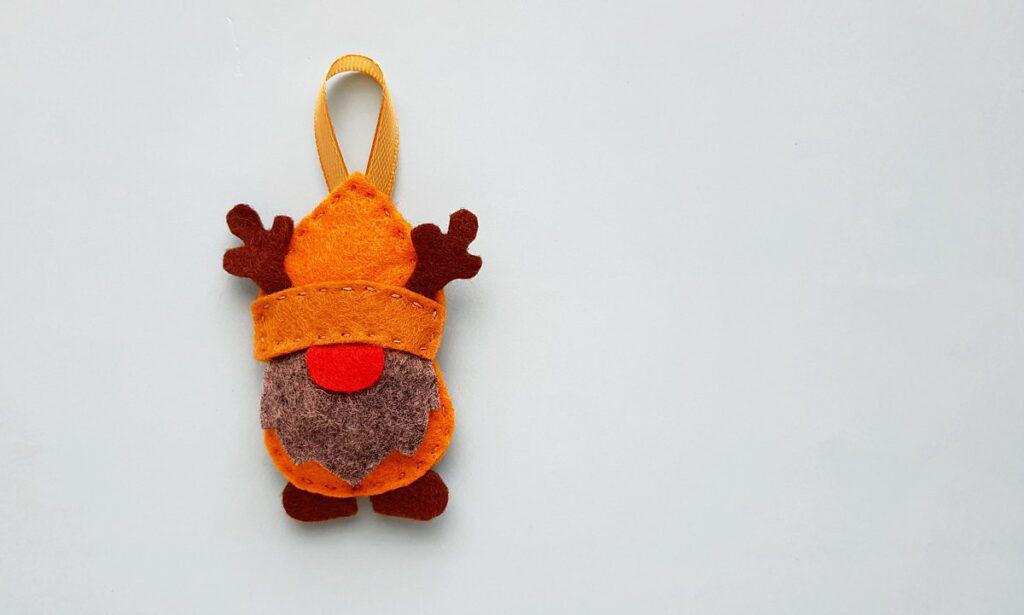 reindeer gnome christmas ornament
