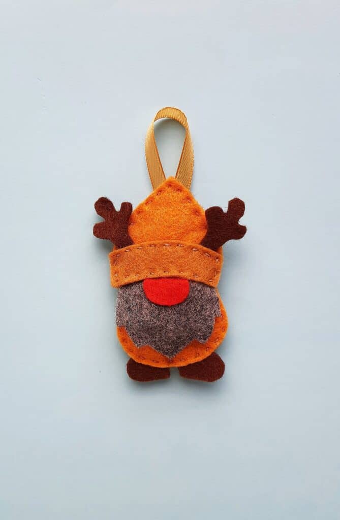 reindeer gnome ornament