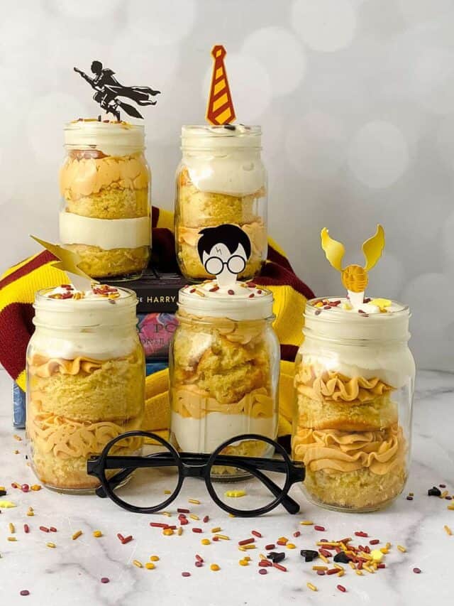 How to make Butterbeer Cake Jars