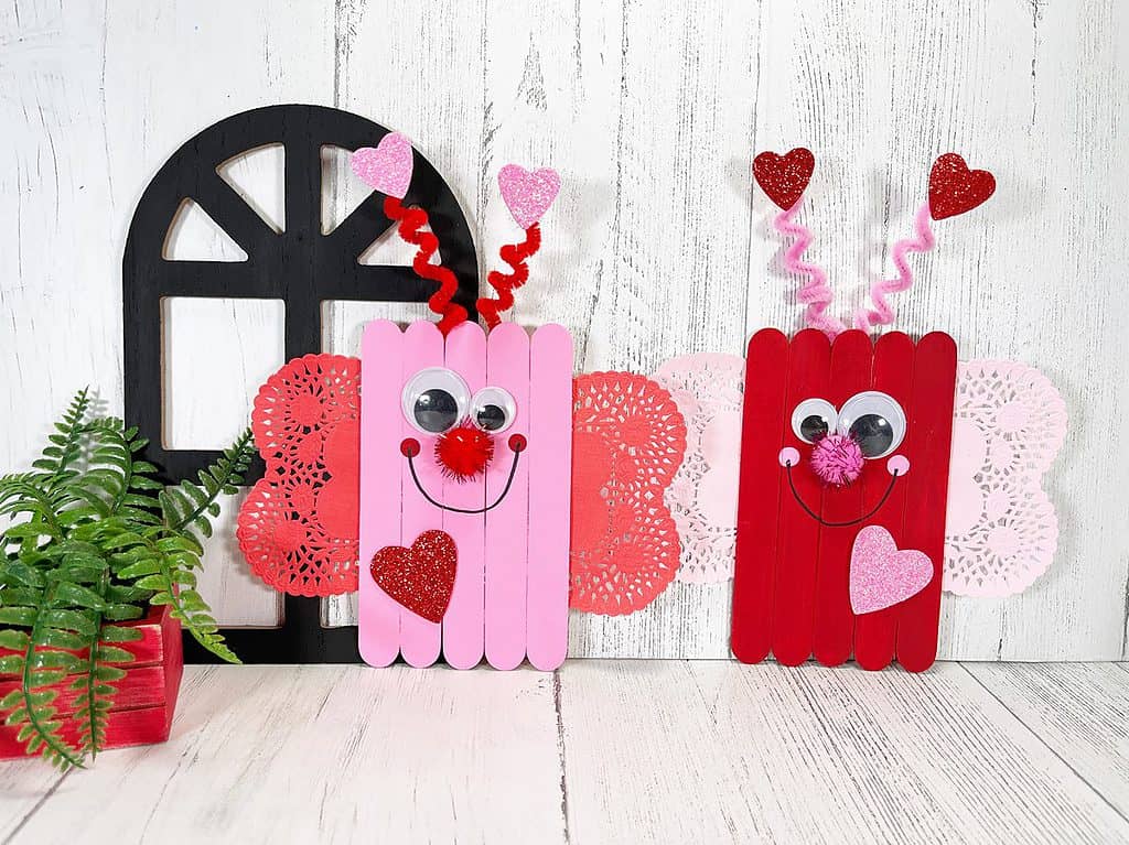 Craft Stick Valentine Love Bugs
