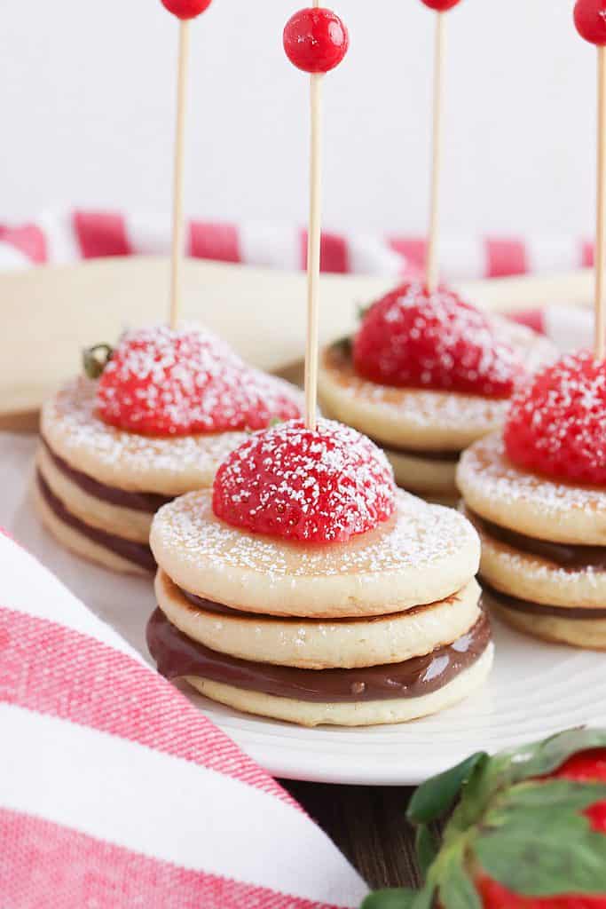 valentine pancakes with strawberries