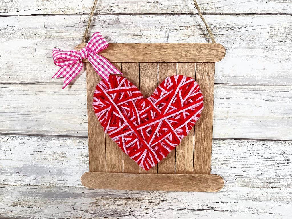 yarn wrapped valentine heart