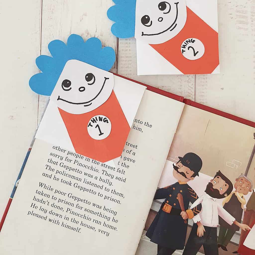 Thing 1 & Thing 2 Bookmark – Dr. Seuss Craft