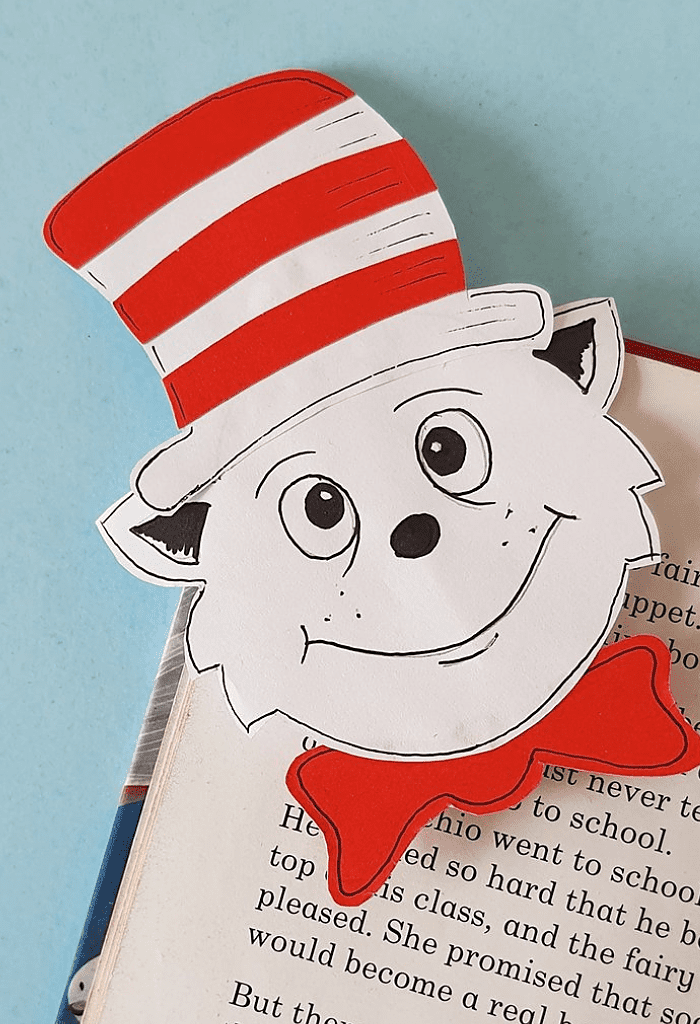 Cat in the Hat Bookmark - Dr. Seuss Craft - Big Family Blessings