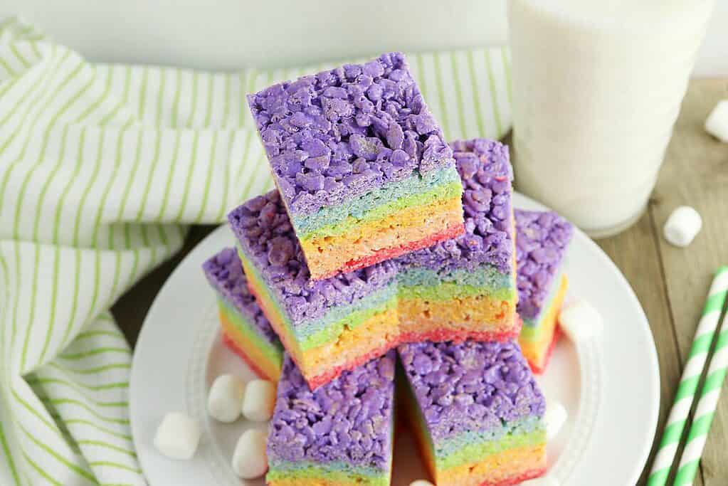 easy rainbow rice krispies