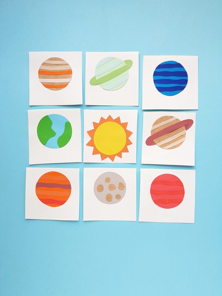 make planet cards with kids