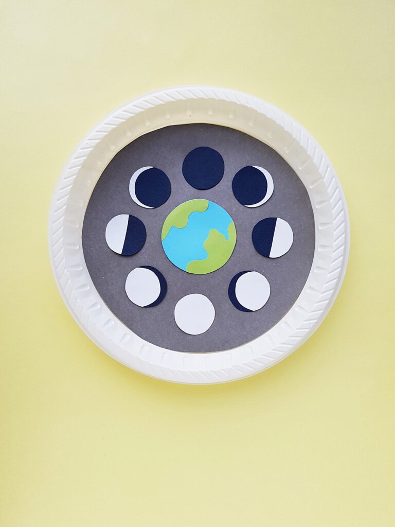 phases of the moon paper plate craft