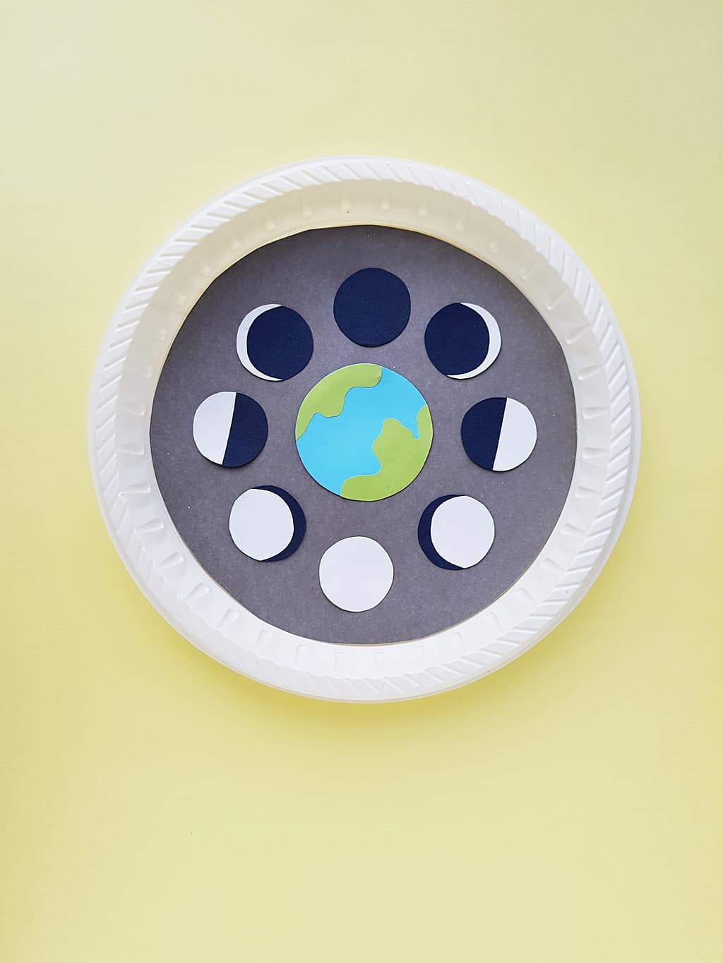Paper Plate Moon Phases Craft with Free Printable Template