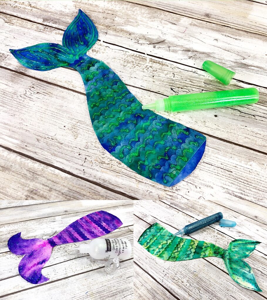 mermaid tail bookmark coffee filter craft
