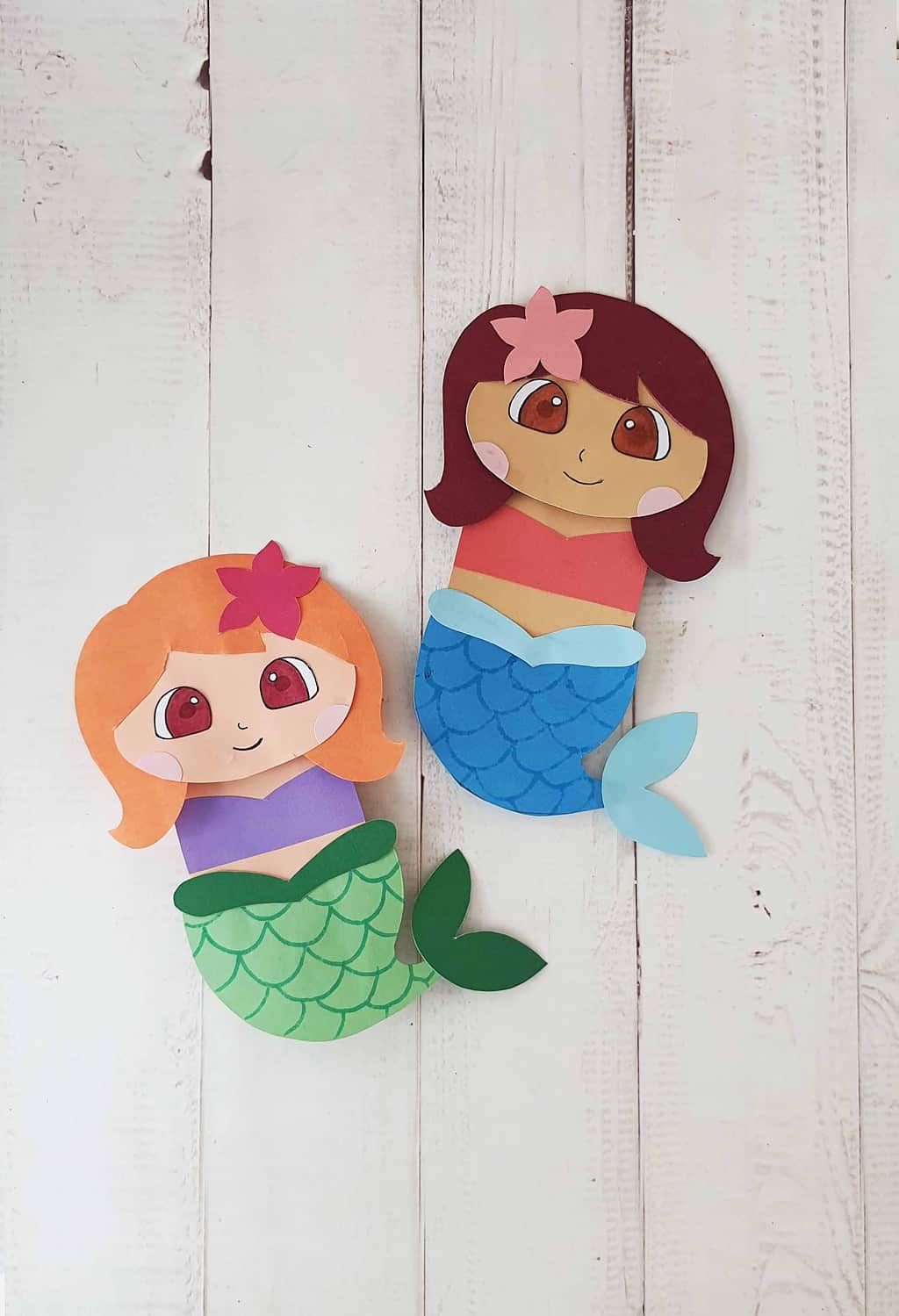 Paper Bag Puppet Mermaid Craft