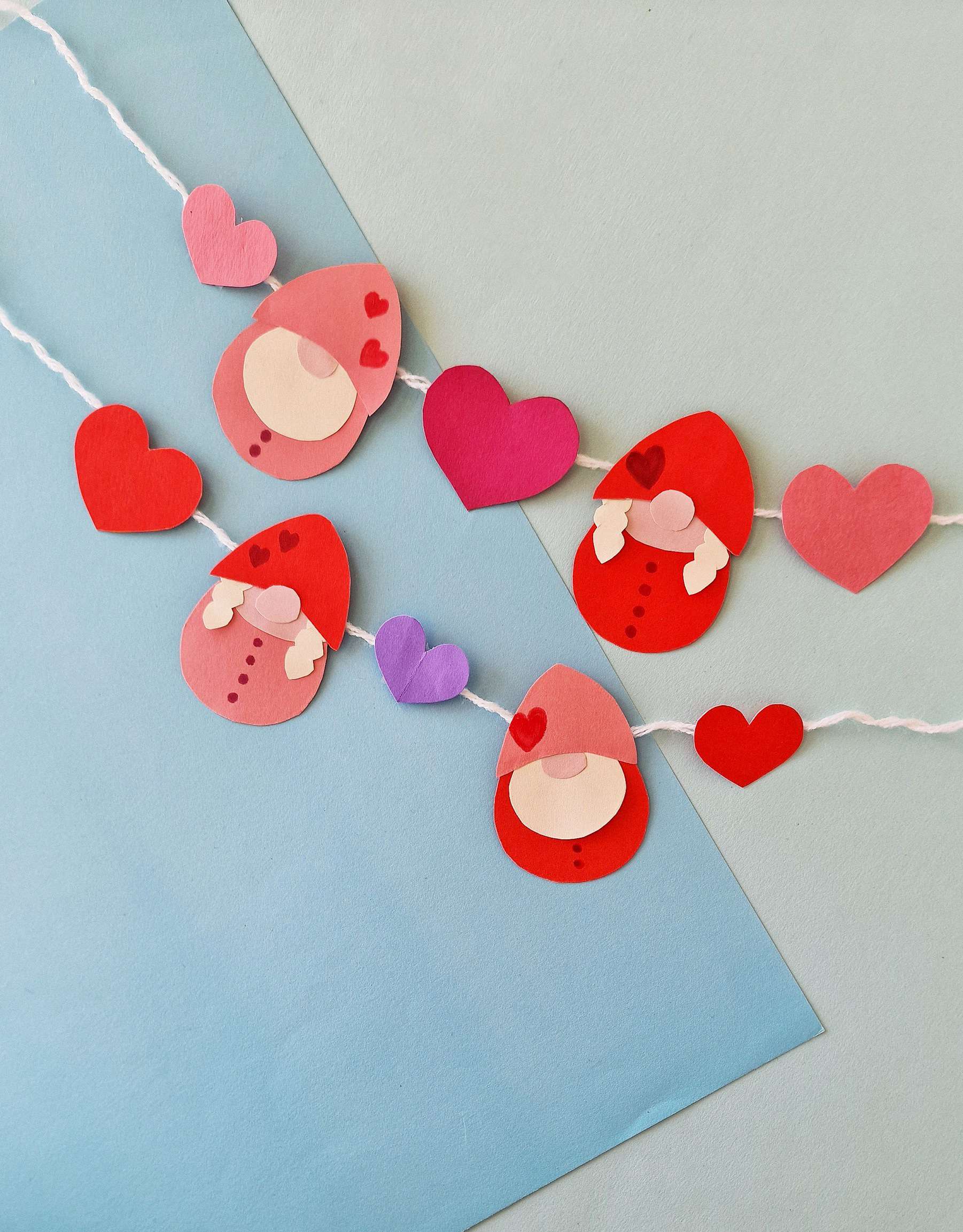 DIY Valentine’s Day Garland with Gnomes