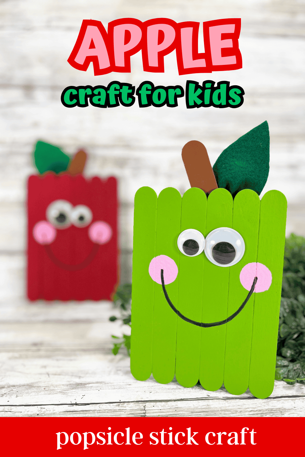 Popsicle Stick Apple Craft - Big Family Blessings