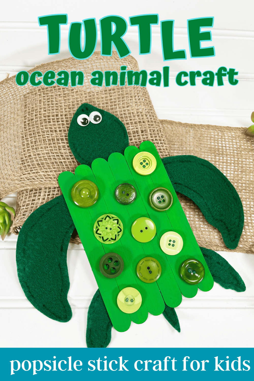 Craft Stick Turtle - Big Family Blessings