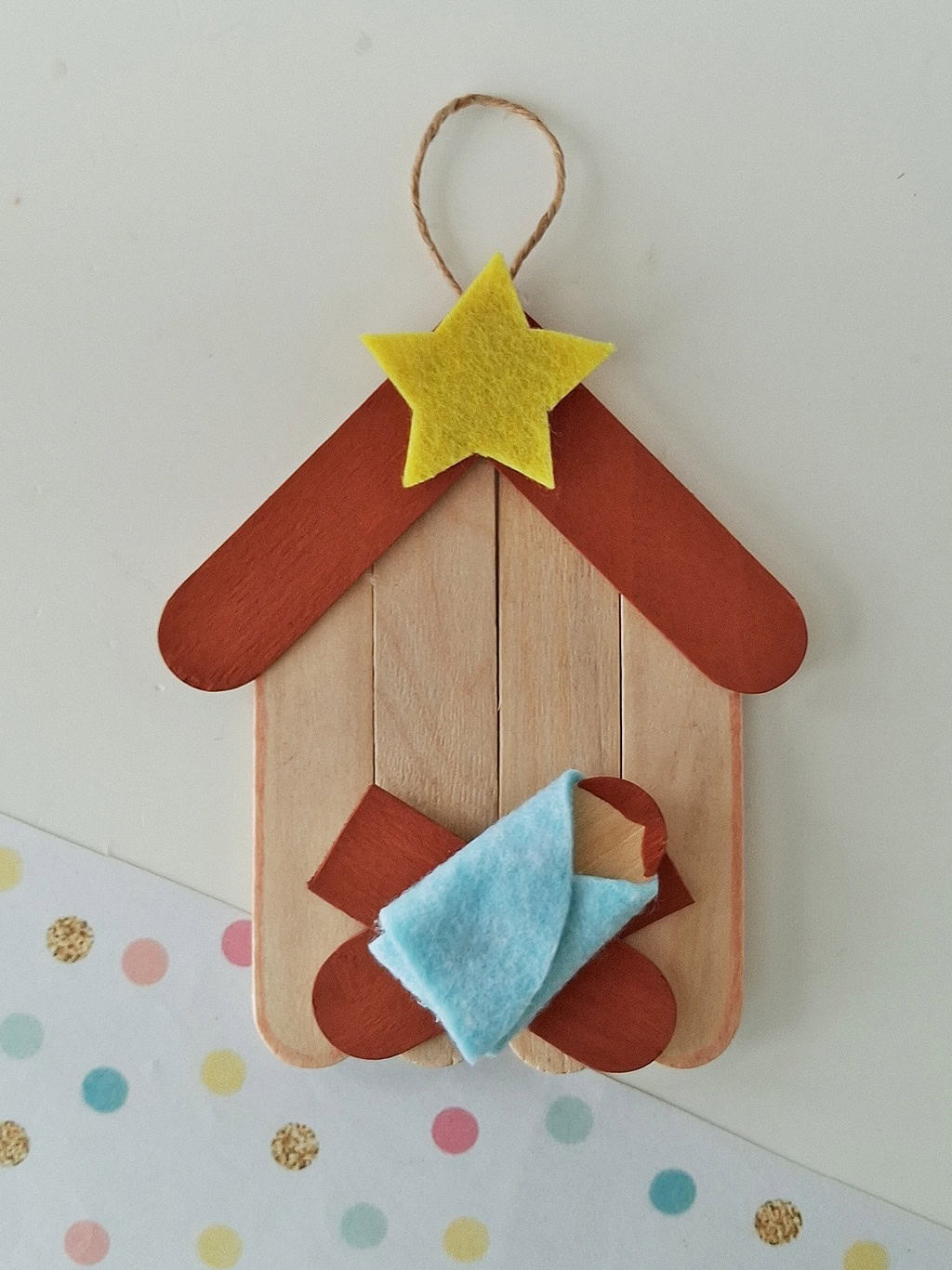 Popsicle Stick Nativity Ornament Craft
