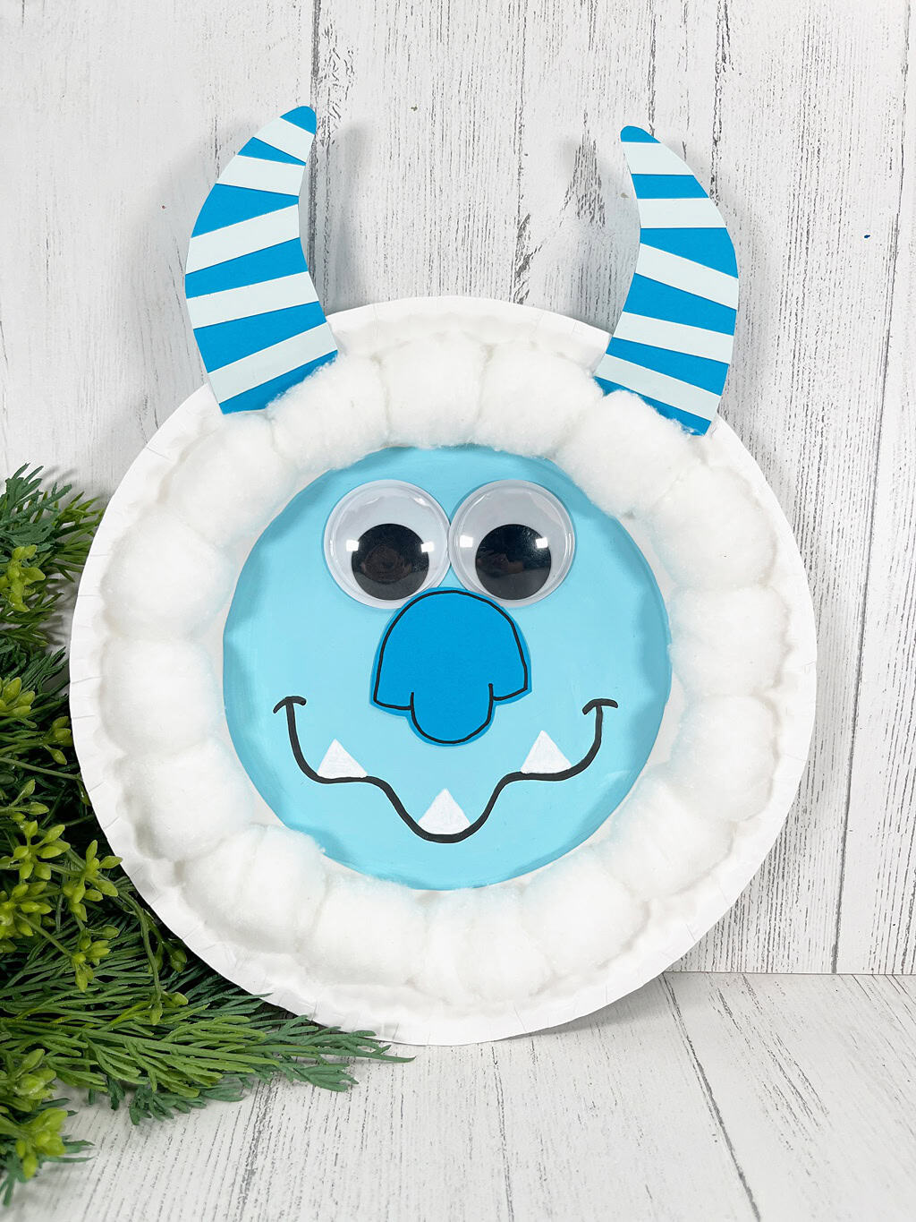 Paper Plate Yeti Craft for Kids