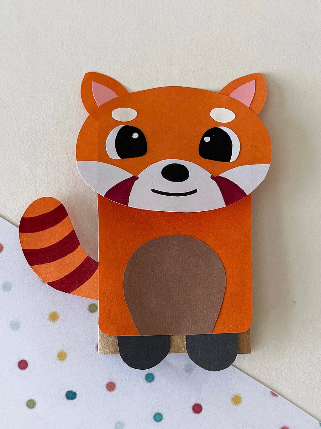 Red Panda Paper Bag Puppet