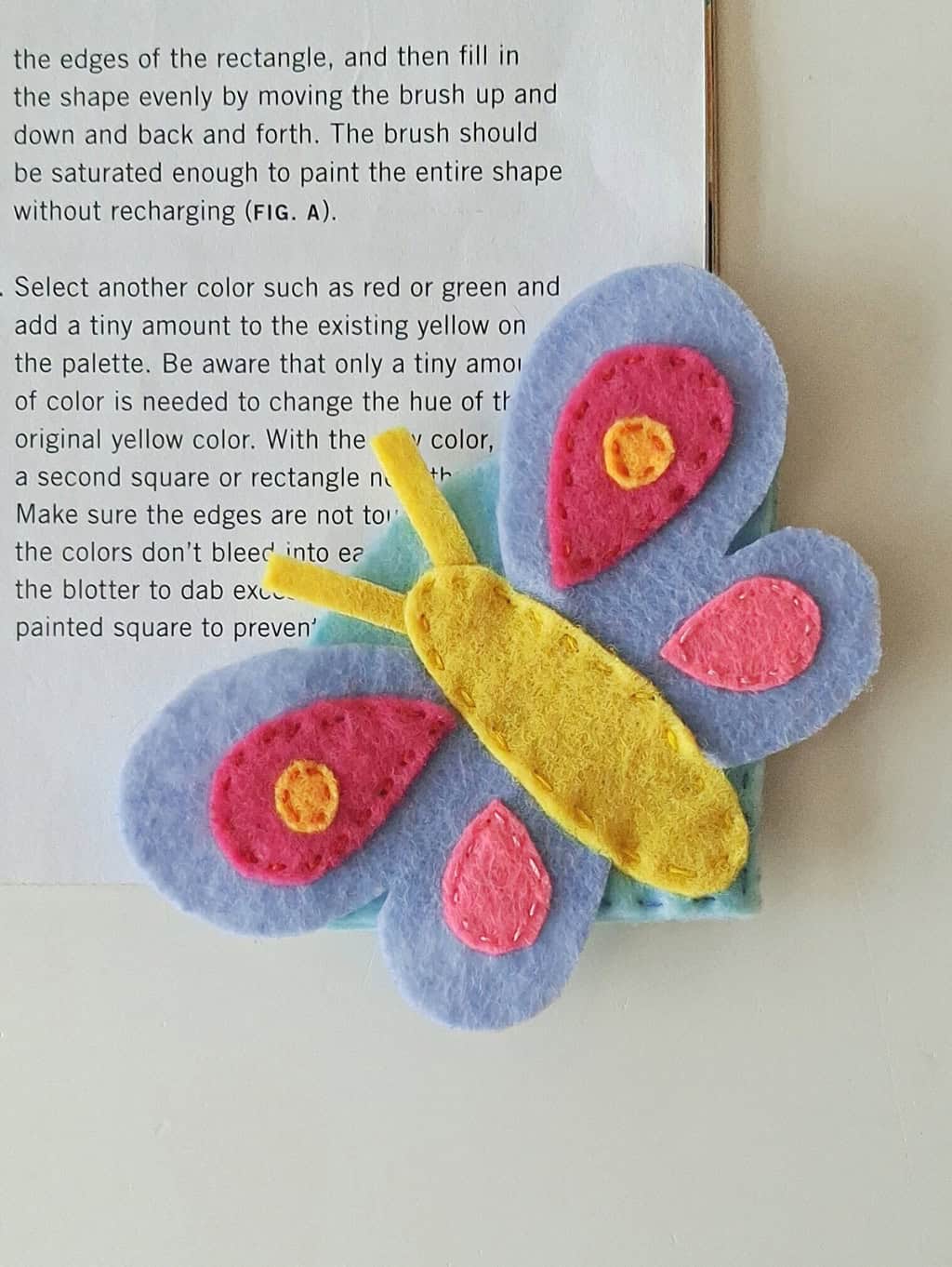 Felt Butterfly Corner Bookmark with Free Pattern